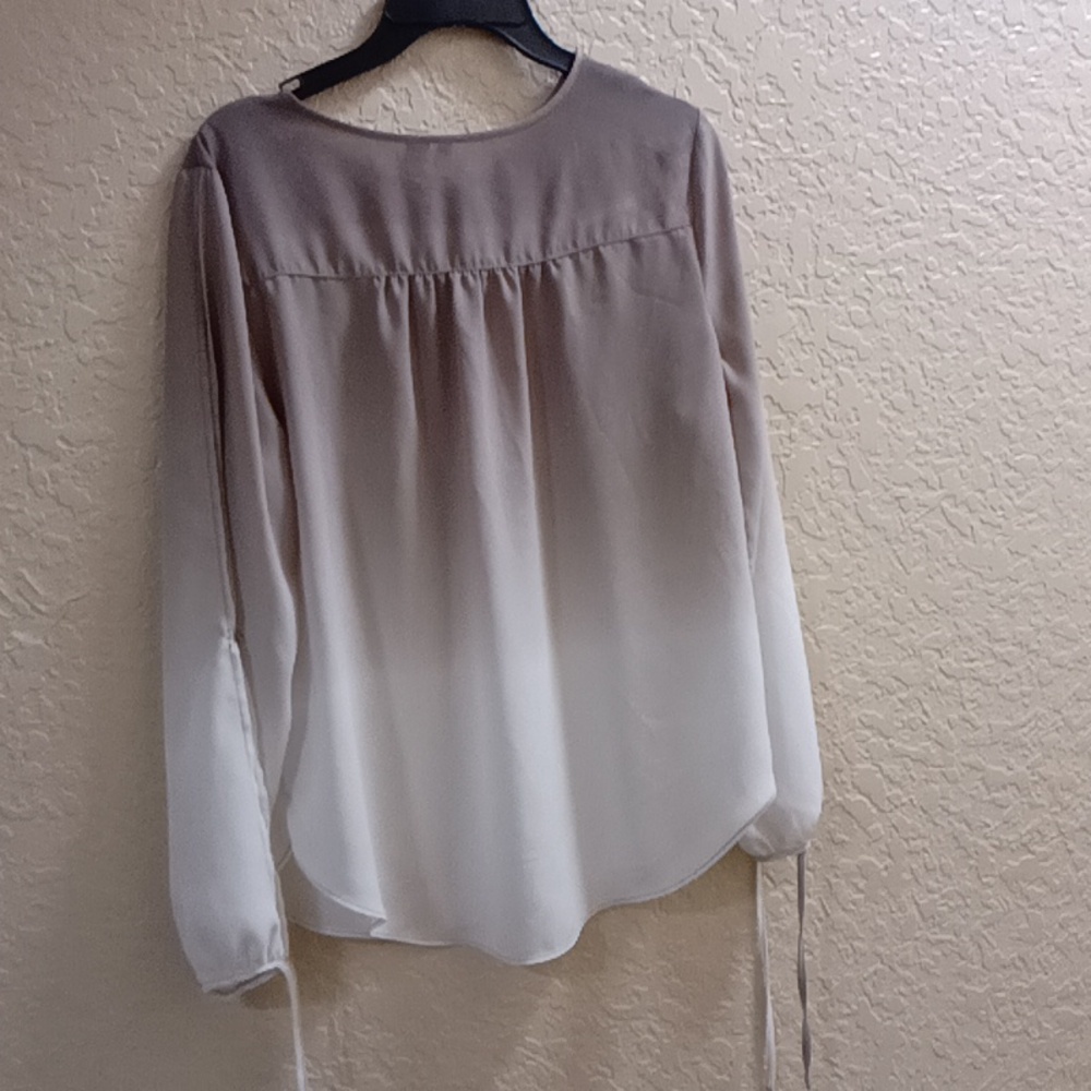 H&M Gradient Blouse in Cream and Brown